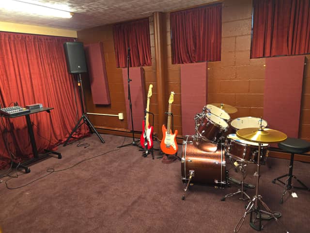 Inside Burgundy at Power Chord Studios.