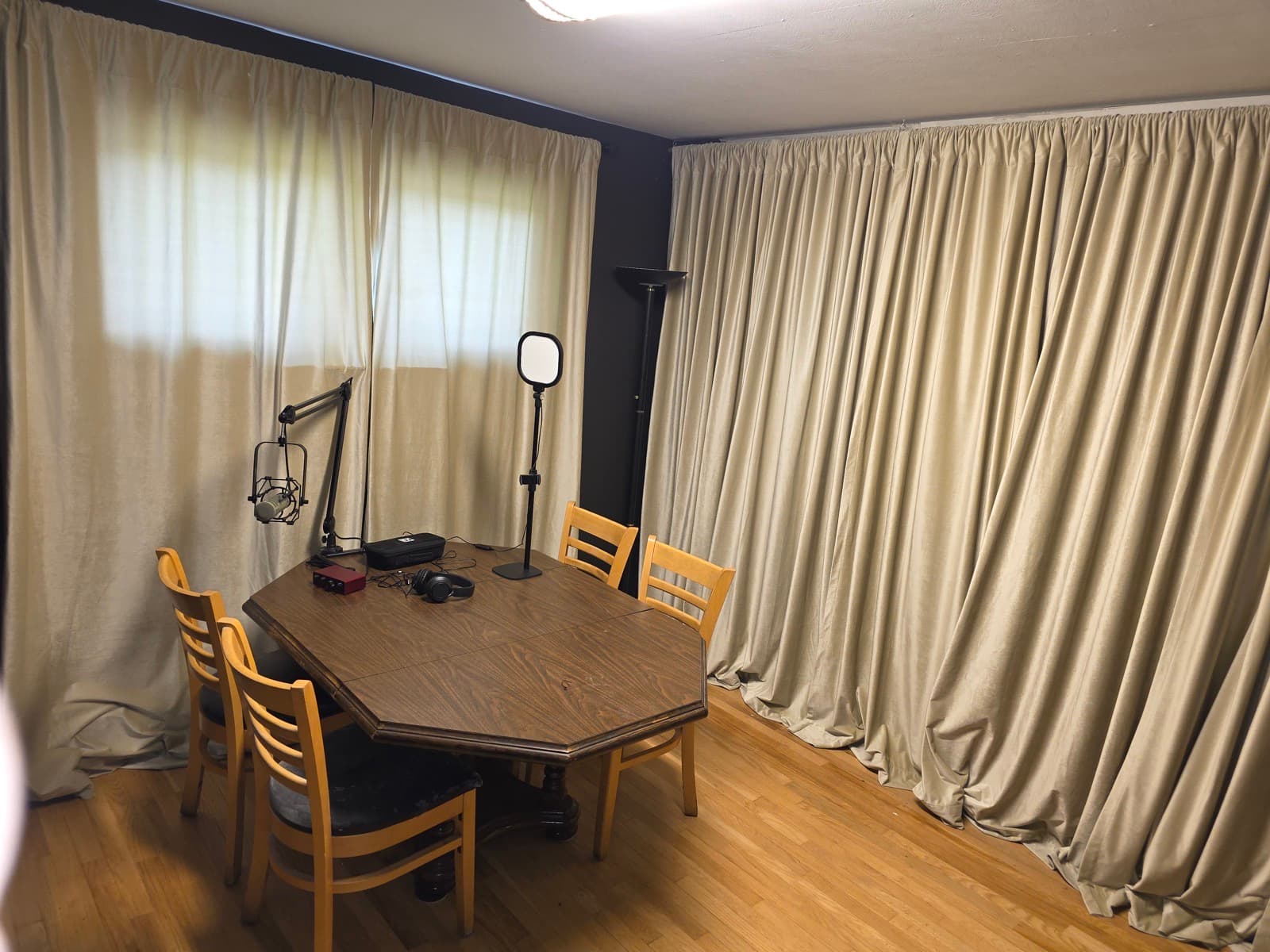 Inside Podcast Studio at Power Chord Studios.
