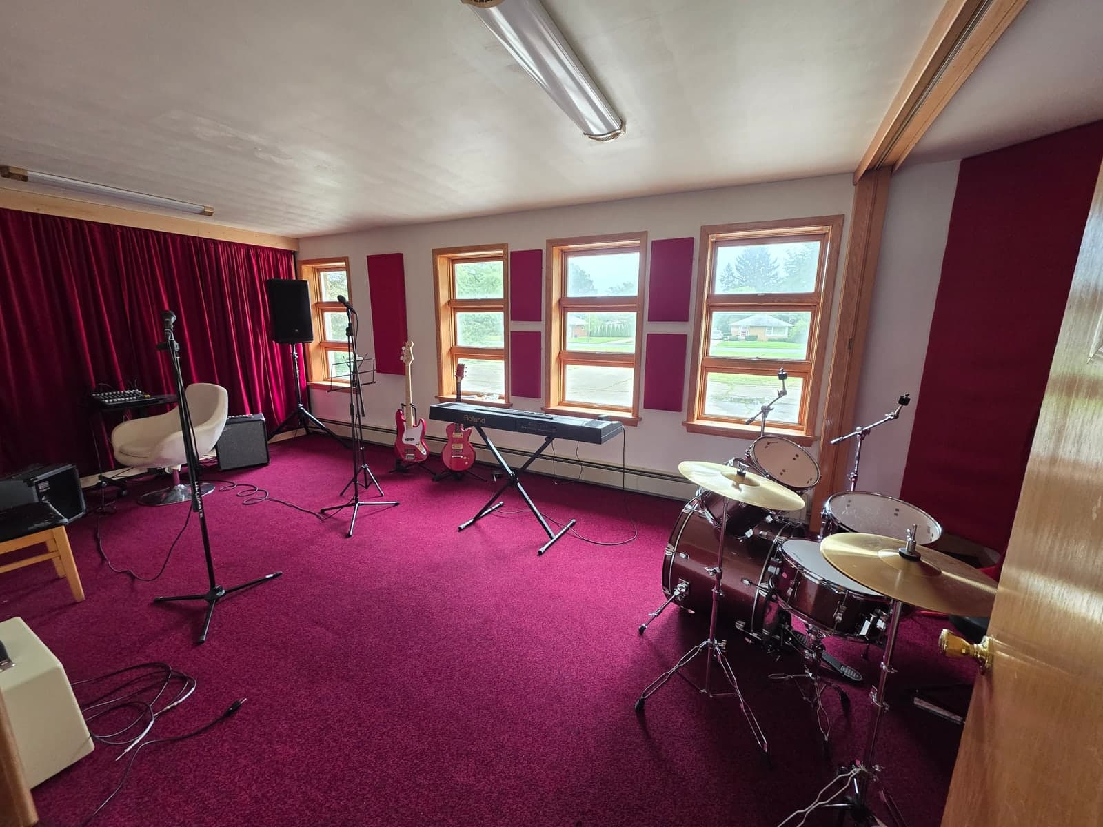 Inside Red and White at Power Chord Studios.