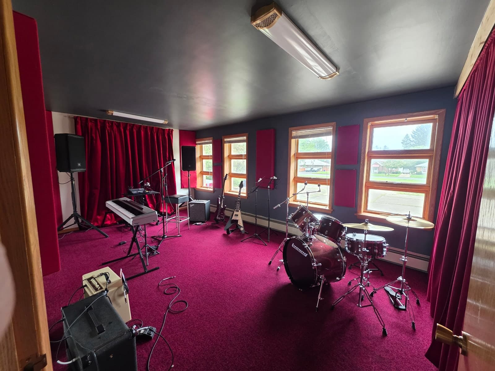 Inside Red and Gray at Power Chord Studios.